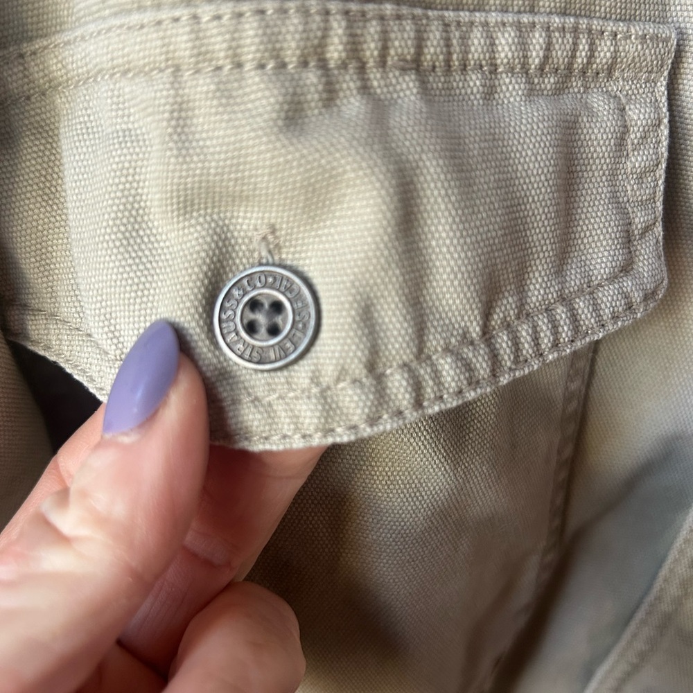 🏷️ SALE Vintage Levi’s Men’s Fleece-Lined Shirt Jacket Large Stone EUC - Picture 6 of 8